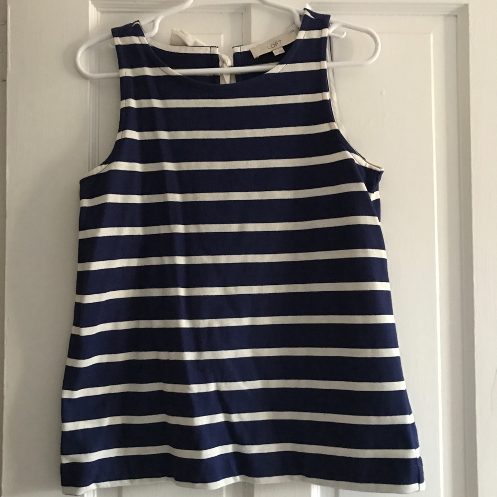 Blue and white stripe Loft top